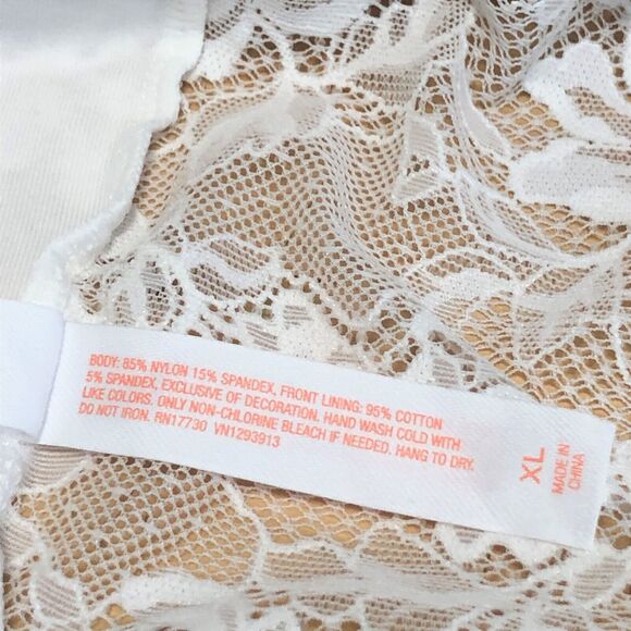 Colsie White Floral Lace Bralette Brami Crop Cami Cropped Tank Top XL 38DD 40D - Picture 8 of 10